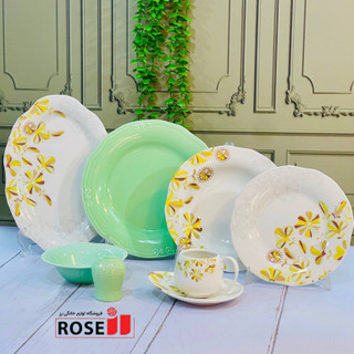 سرویس غذا خوری چینی الیزابت 15پارچه دونفره رنگی