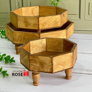 سه تیکه پایه دار ۸ضلعی برای سرو تنقلات ومیوه